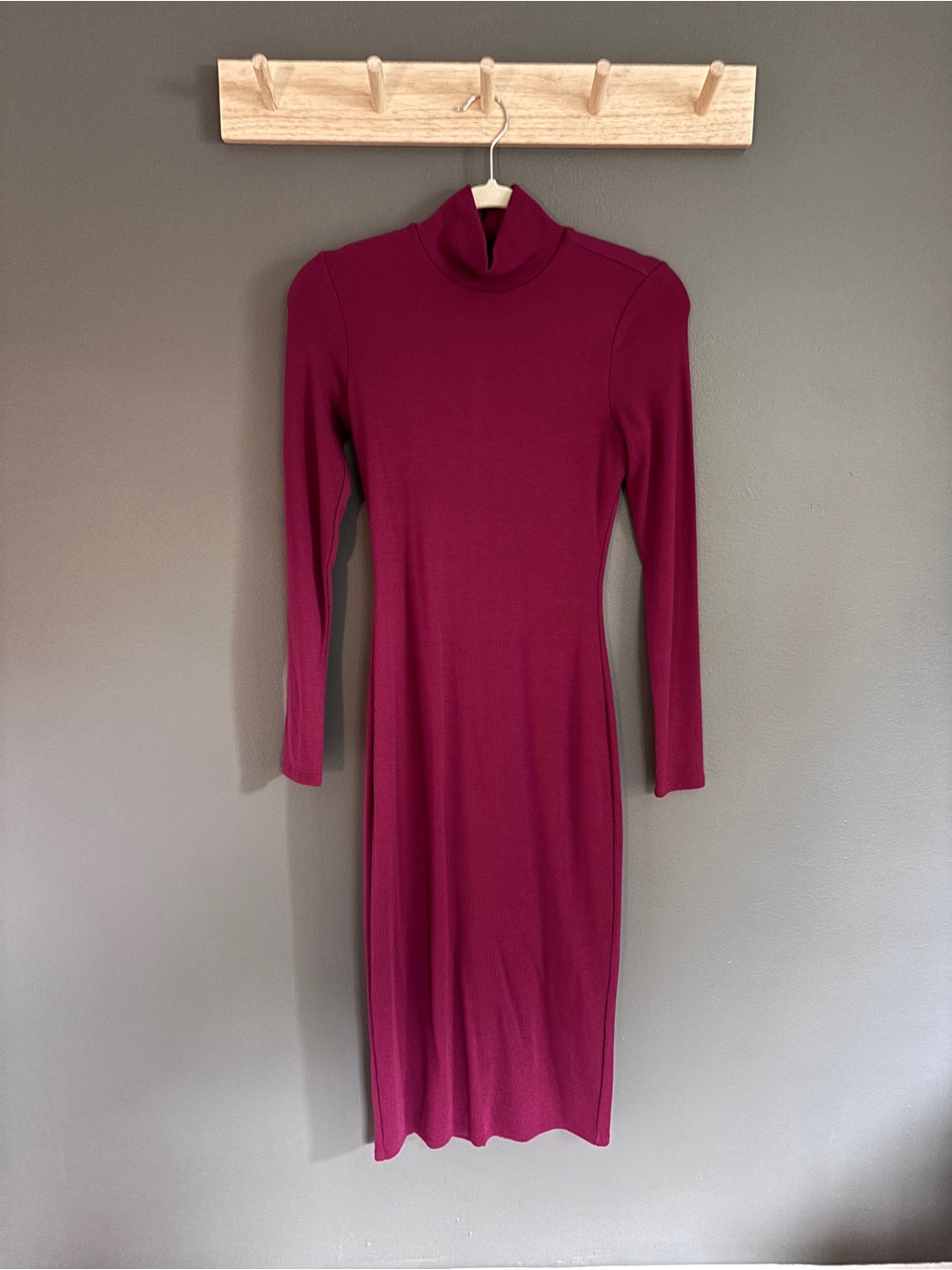 NWT Marine Layer Long Sleeve Turtle Neck Bodycon Dress - Wine